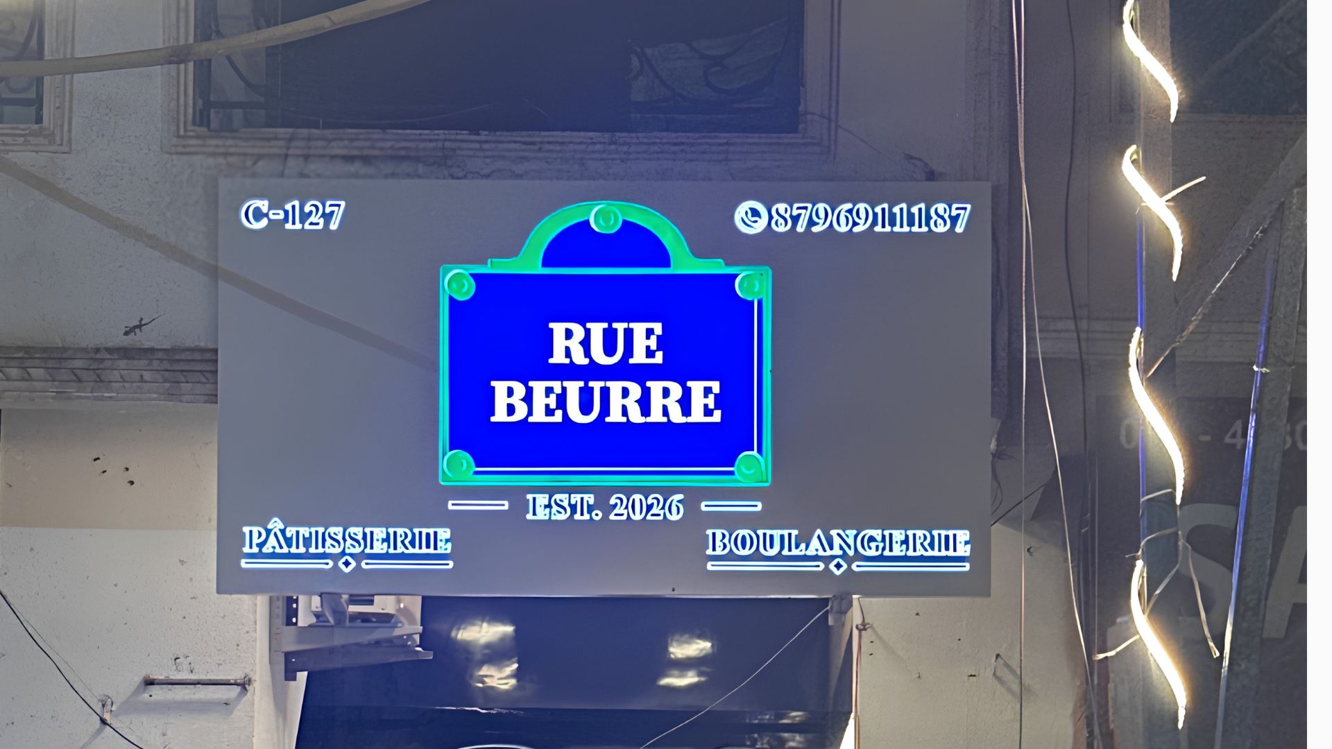 Rue Beurre bakery and café counter in Amar Colony, New Delhi, founded by Chef Aniket Mittal.